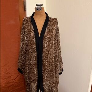 Leopard Print Kimono Cardigan 3X